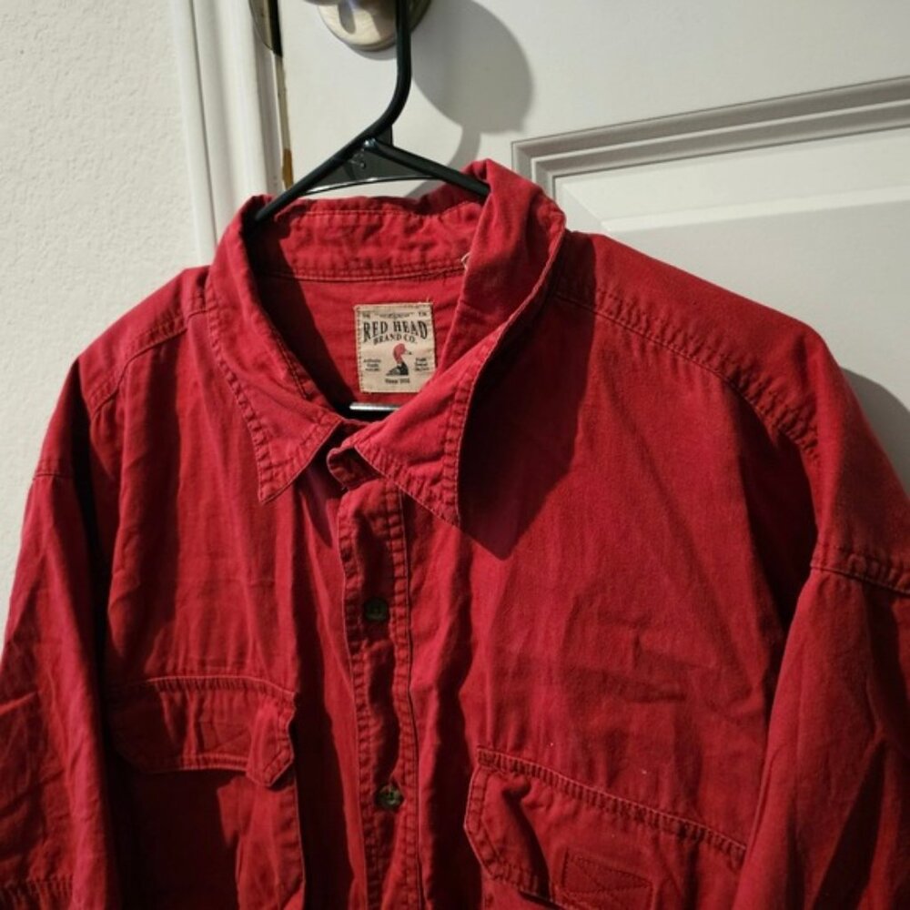 Red Head Brand Co. Mens 2XL Red Button Up Short Sleeve Shirt Outdoors